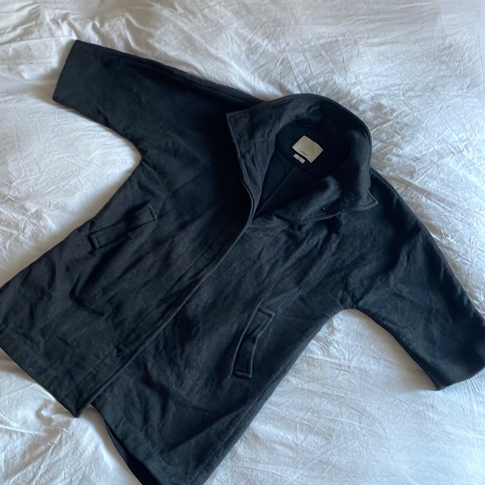 Wilfred Cropped Sleeve Wool Peacoat